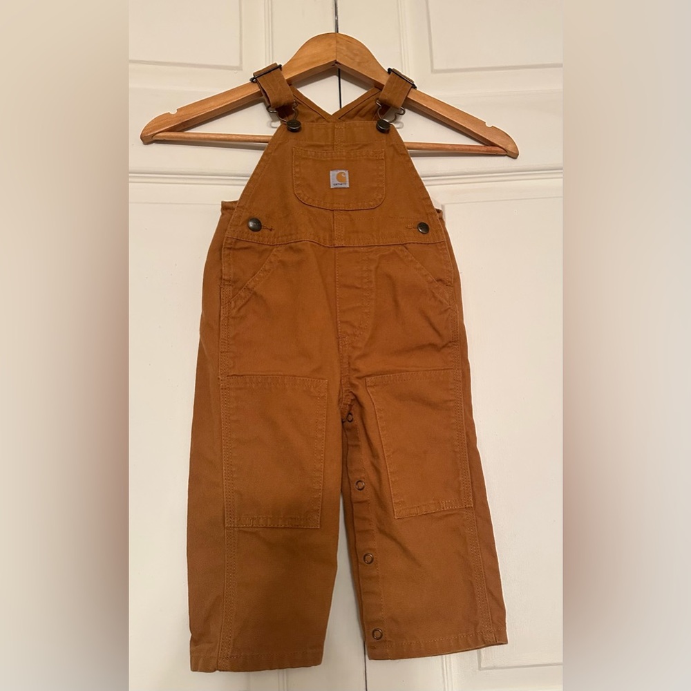 Carhartt Kids Tan/Brown Duck Canvas Overalls